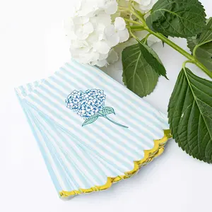 Hydrangea Baby Blue Paper Guest Dinner Napkin - 16 Pack