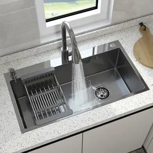 28"/30"/32" Silver Kitchen Sink Stainless Steel Single Bowl Drop In Top Mount with Faucet 28"/30"/32" Silver Kitchen Sink Stainless Steel Single Bowl Drop In Top Mount with Faucet