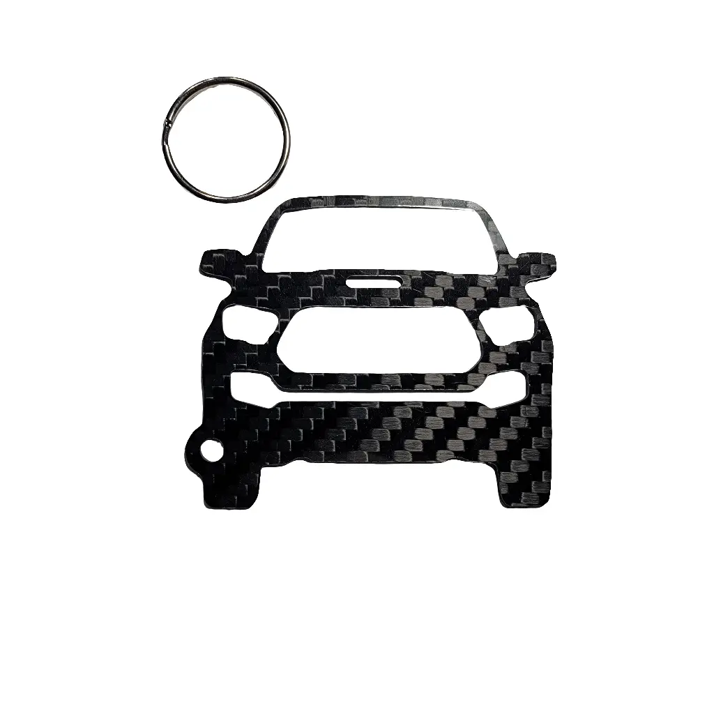 Carbon Fiber keychain for Toyota Tacoma TRD Pro (2020-Present) 3rd Generation Inspired Keychain Lanyard  front view Glossy Twill