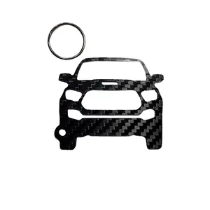 Carbon Fiber keychain for Toyota Tacoma TRD Pro (2020-Present) 3rd Generation Inspired Keychain Lanyard  front view Glossy Twill
