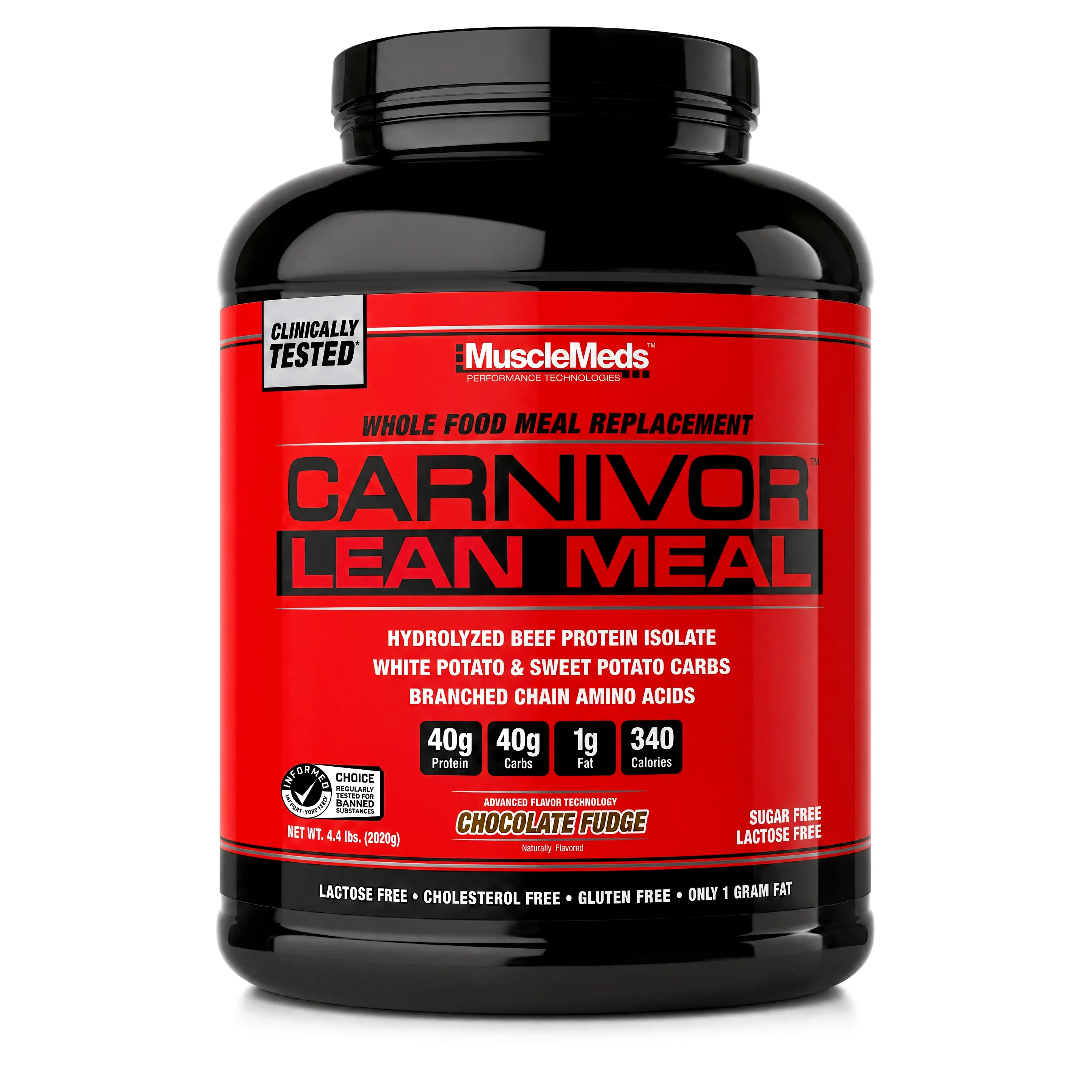 CARNIVOR Lean Meal – 40g Beef Protein & 40g Carbs, 4lb Supplement Fitness Lean Muscle Booster Pre Workout Powder