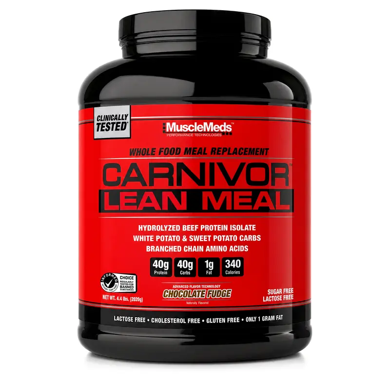 CARNIVOR Lean Meal – 40g Beef Protein & 40g Carbs, 4lb Supplement Fitness Lean Muscle Booster Pre Workout Powder