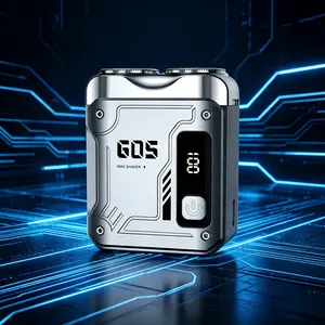 Gd5 Mini Electric Shaver, Mecha-Style Compact Men’s Razor, LED Display, Dual Floating Heads, Digital Battery Indicator, Ideal for Travel