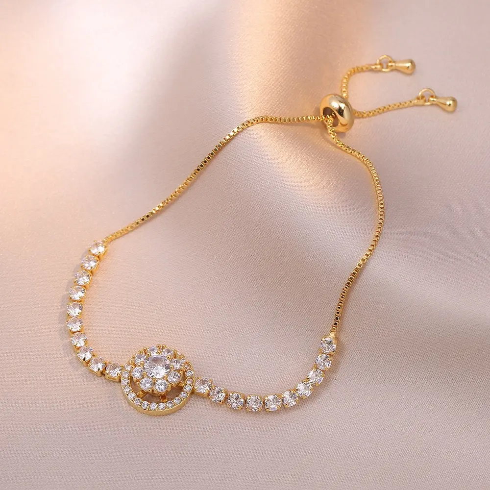 TS0212 Gold and White Diamond Bracelet