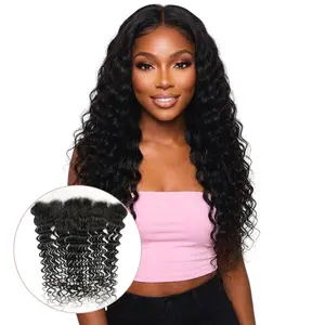 Deep Wave 13x4 HD Lace Human Hair Frontal - 100% Virgin Hair, Real HD Lace, Free Part, Flawless Curls, Undetectable Lace
