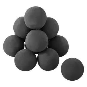 VEVOR Ceramic Fire Balls, 5 Inch 6 Pcs Round Fire Stones, Reusable Lava Rocks Indoor and Outdoor Use, Decorative Fire Pit Rocks for Propane/Gas Fireplace, Stove, Courtyard, Camping, BlackVEVOR Super Brand Day