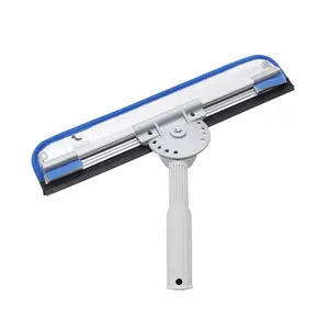 Wagtail High Flyer Microfiber & Anodized Aluminum Squeegee for Rope Access Window Cleaning with Double Pivot Action and Fixed Microfiber Pad