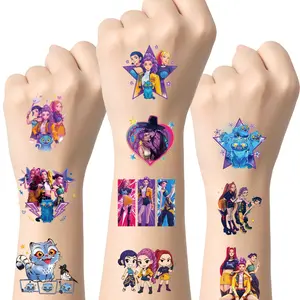 100pcs Kpop Devil Hunter Tattoo Stickers, Fun Anime Game Cartoon Body Art Temporary Fake Tattoos, Kids DIY Toy Party Gift