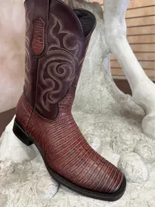 VS40060- VAQUERO SIGNATURE WIDE SQUARE TOE LIZARD IMITACION COLOR COGNAC DIFUMINADO