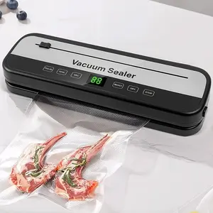 65KPA food vacuum sealer, includes 10 vacuum bags, provides fully automatic food packaging, suitable for both dry and wet items, detachable body, easy to clean, and portable, ideal for outdoor activities and kitchen use