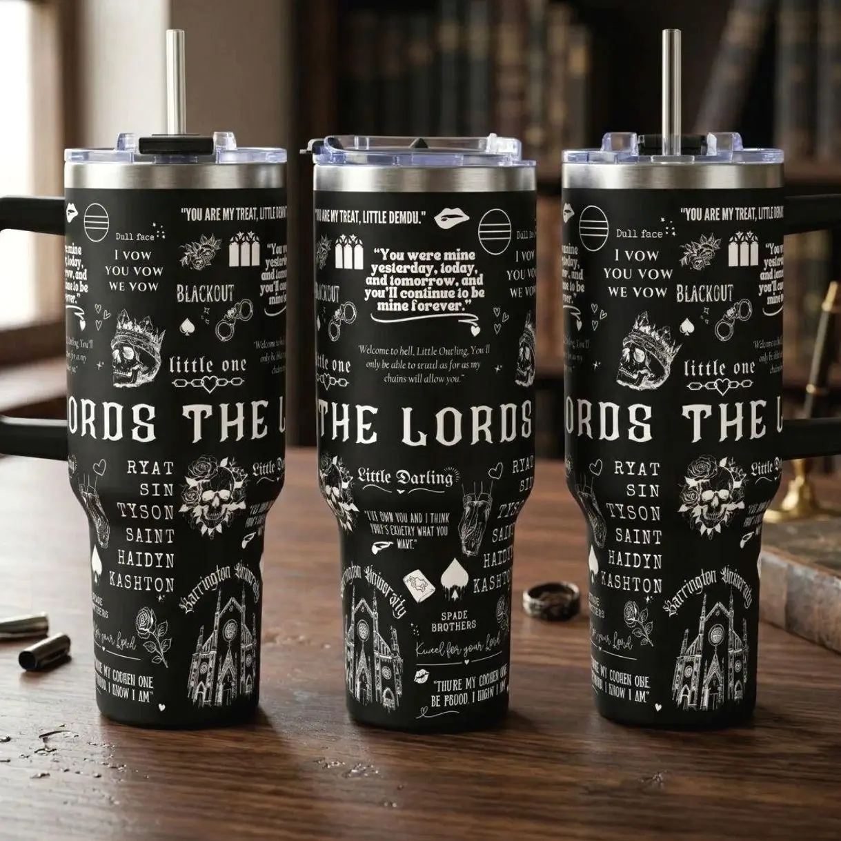 The L.O.R.D.S 40 oz Tumbler, Barrington University Tumbler, Shantel Tessier Merch, Dark Romance Insulated Mug with Handler, Gifts For Book Lover