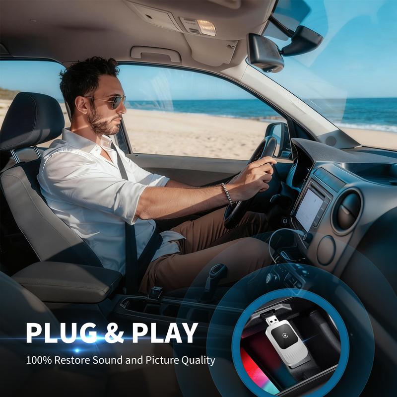 【TikTokShopBlackFriday】 New CarPlay 2026 Wireless Adapter for iPhone/Android Fast Connect No Delay Hands-Free Calling Electronic Charger CarPlay Adapter