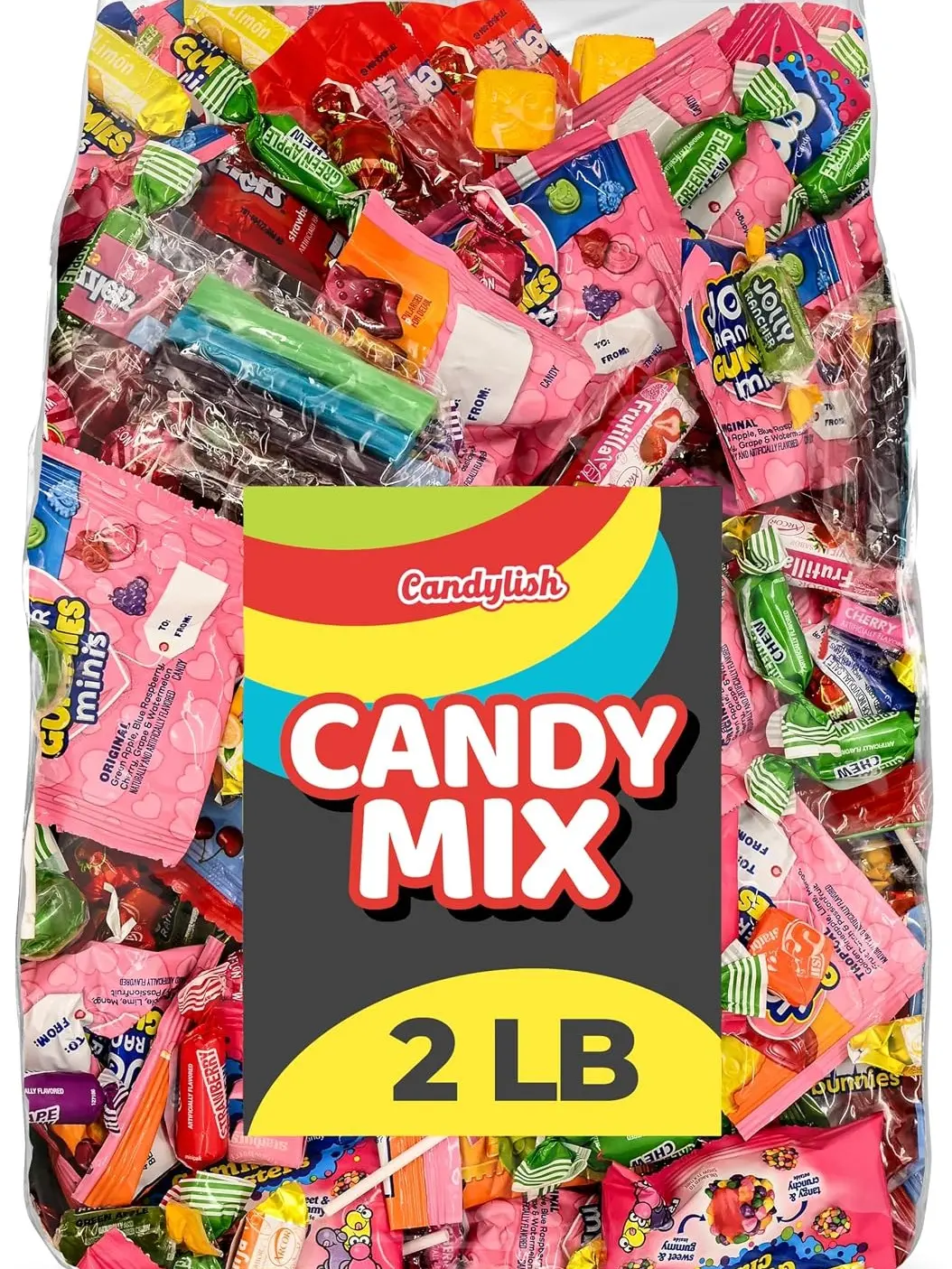 Candylish Candy Mix Variety Pack Bulk Assorted Individually Wrapped Big Bag of Candy for Piñata Stuffers, Goodie Bags, Birthday Parties, Kids’ Treats & Party Favors 2 lbs