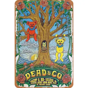 Dead &amp; Company - 2021 poster Raleigh, NC Retro Metal Tin Vintage Sign 12 X 8 Inch Wall Decor