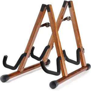 Double Guitar Stand, A-Shape Dual Guitar Stand with Padded , Multiple Instrument Rack for 2 Acoustic, Electric, Bass, Banjo, Mandolin,  Instrument Rack Floor for  Studio Display