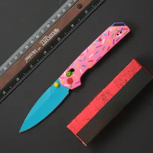 Doughnut 2038 Outdoor Folding Knife, Pure Aluminum Handle, Anti Corrosion High Hardness Steel, Outdoor Camping, Driving, Fishing EDC Tool, Best Gift