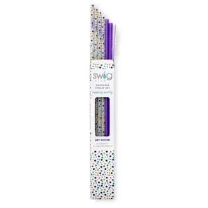 Hey Mister! Purple Reusable Straw Set