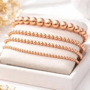 Pure Copper Round Beads Bracelet or Anklet Healing Stretch Jewelry for Women, Men - Stimulates Energy Flow, Aligns Emotional & Physical Selves- 99.99% Pure Copper