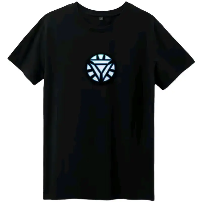 Iron Man touch luminous T-shirt iron cosplay costume led T-shirt for adult and children