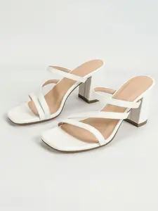 Women's High Heel Sandals, Plain Color Slip-On Mules, Fashion Versatility, Comfortable Footwear for Daily Wear