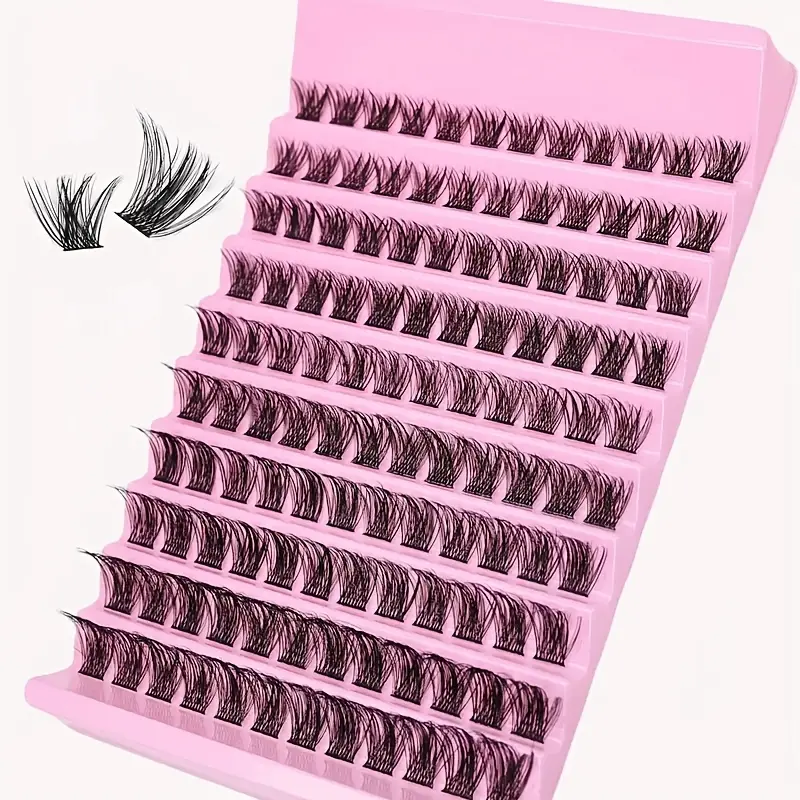 120pcs Wispy Lash Clusters - Natural Look D Curl Volume Individual Lashes, 8-16mm Fluffy Extensions Eyelash