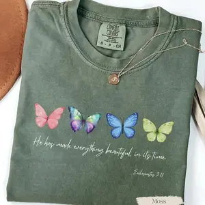 Comfort Colors Christian Butterfly TShirt, Butterflies T-Shirt, Bible Verse TShirt, Spring T-Shirt, Religious T-Shirt, Jesus Tee, Christian Gift - TrendWear USA