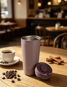 Owala 20oz Insulated Coffee Tumbler, Double-Wall Vacuum Stainless Steel Travel Mug with Leak-Proof Lid, for Hot/Cold Drinks, Ideal for Commute & Everyday Use Kitchenware Drinkware Flask  Stylish Portable Bottles Water Bottles Bottled