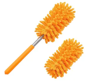 Extendable Microfiber Duster – 2 Replaceable Heads, Washable Cleaning Tool for Home & Car