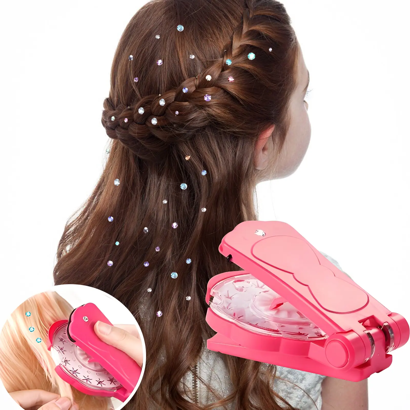 Hair accessory gem style set; 180 colorful gemstones to add brilliance to a girl's hair, clothing, jewelry, etc., gift