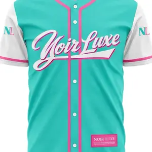 Noir Luxe Jersey - Vibrant Teal & White Design with Pink Accents - Soft Touch Material - Perfect for Casual Wear