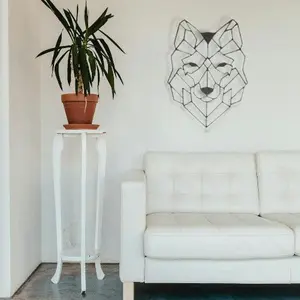 Wolf Geometric Wall Art - 8 " x 6" 3D Printed Art Minimalist Line Art Gift