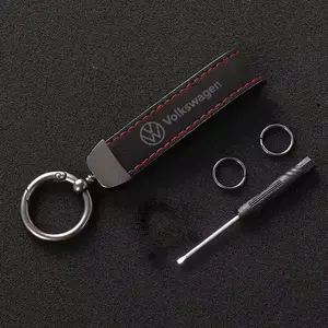Volkswagen Car Faux Leather Keychain, Premium Feel, Anti-Loss Key Ring, Durable Wear-Resistant, Unisex Luxury Key Holder, Unique Design