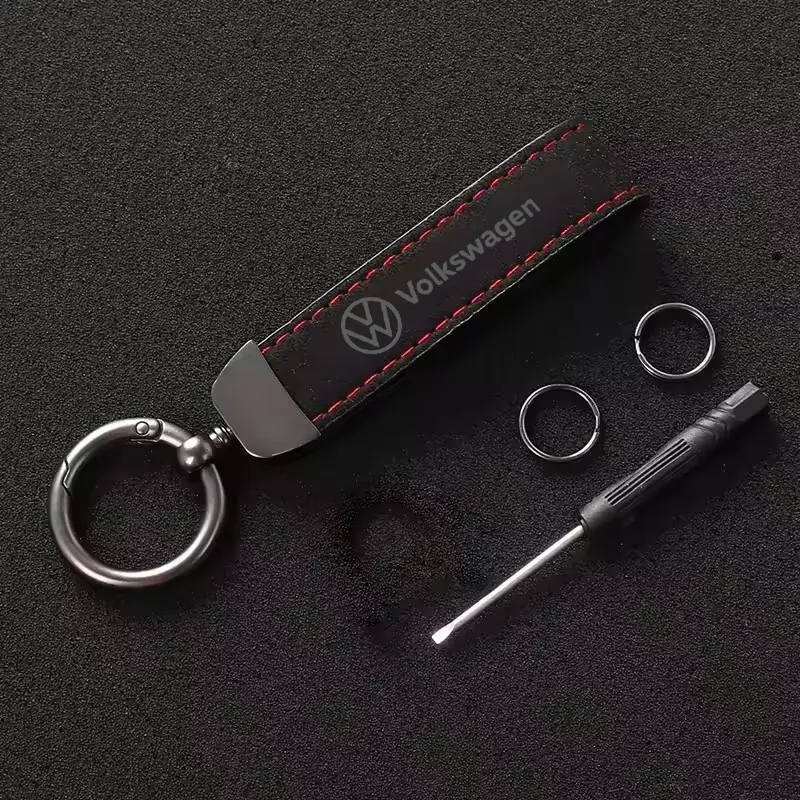 Volkswagen Car Faux Leather Keychain, Premium Feel, Luxurious Feel, Anti-Loss Key Ring, Durable Wear-Resistant, Unisex Luxury Key Holder, Unique Design, Distinctive Design, Keychain Accessory