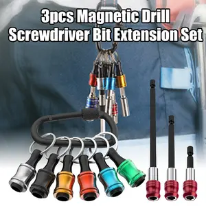 9Pcs/Set,1/ 4 Inch Hexagonal Shank Drill Bit Holder and 3Pcs Magnetic Drill Bit Screwdriver Head Extension Kit,Quick Release Drill Bit Holder Chuck Adapter Extender,Suitable for Impact Screwdriver Nuts and Screw Drills