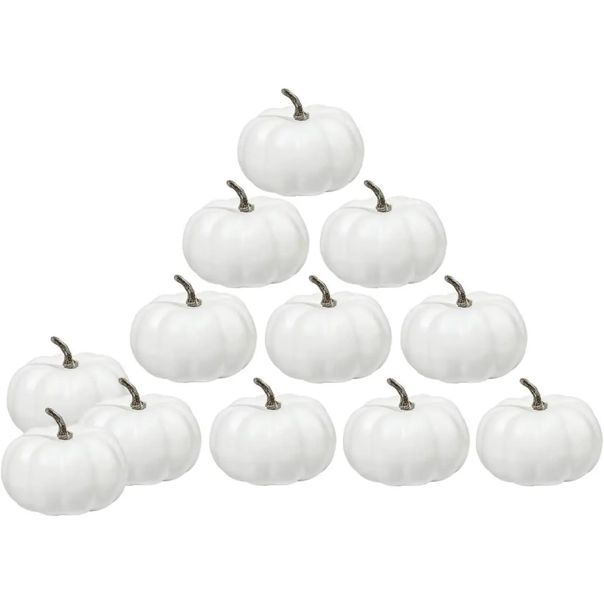 3 Inch Small White Foam Pumpkins for Decorating - 12PCS Mini Paintable Artificial Pumpkins for Fall Halloween Thanksgiving Decor