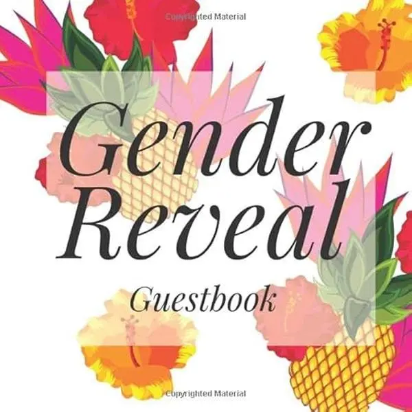 USED-Gender Reveal Guestbook: Luau Tropical Pineapple Fiesta Signing Sign In Book, Welcome New Baby Girl with Gift Log Recorder, Address Lines, Prediction, Advice Wishes, Photo Milestones by Guest Book Universe (Paperback)