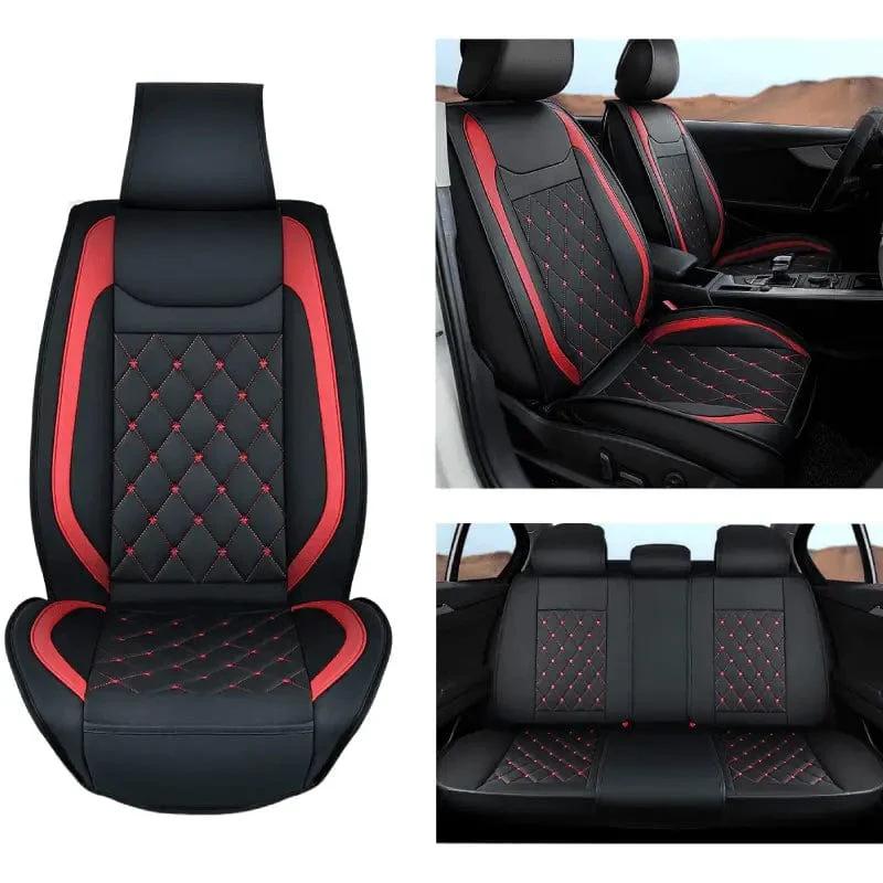 Nilight Hyundai Honda Accord Kia Civic Corolla Camry CRV RAV4 Fusion 5 Seat Covers (Full Set, Black Red)