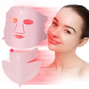 Aphrona 460-LED Face & Neck Mask with 7-Color Infrared Light Therapy Red & Blue Light Therapy Hands-Free  for Home & Travel Skincare Gift for All Skin Types Multi-Color daily care Facial