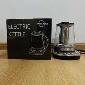 MALMES Electric Kettle With Infuser, 1.5L Electric Tea Kettle With Temperature Control, Glass Kettle & Hot Water Boiler,1200W Fast heating for Pour Over Coffee, Brew Tea, Easy to Clean G888B