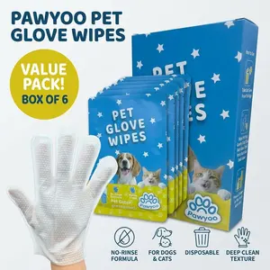 Cleaning Deodorizing Glove Wipes for Dogs & Cats, VetRecommended Hypoallergenic Hydrating & Nourish Fur Pet Grooming Glove Wipes, Pet Bathing Wipes for Horse Coat Care,Extra Thick Pet Bathing Wipes