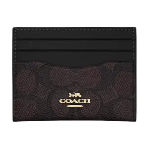 Coach Multi-Slot Cardholder for Women in Coated Canvas, Black