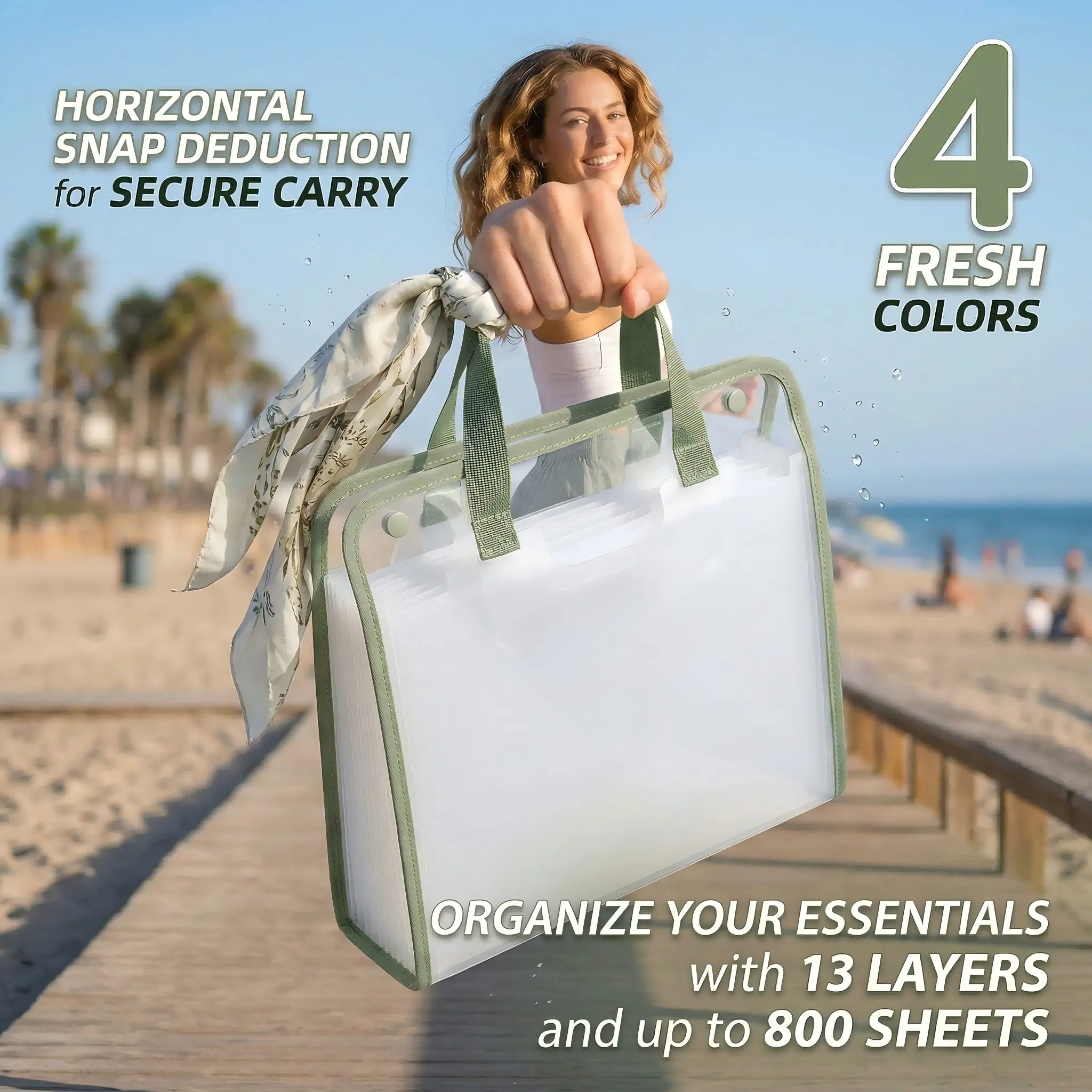 A4 Transparent Reusable Clear Plastic Handheld Accordion Bag, Multi-Functional Large Capacity File Folder, Document Organizer, Test Paper Storage Bag, Multi-Layer Tutoring, Storage Organizer, Files Organizer