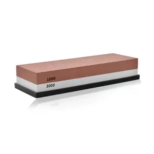Klaus Meyer Premium Whetstone Knife Sharpening Stone 2 Side Grit 1000/3000 Waterstone- Whetstone Knife Sharpener- NonSlip Silicone Base
