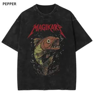 Magikarp Anime Graphic T Shirt for Men and Women, Vintage Streetwear Fish Print Tee, Unisex Gift for Men and Women