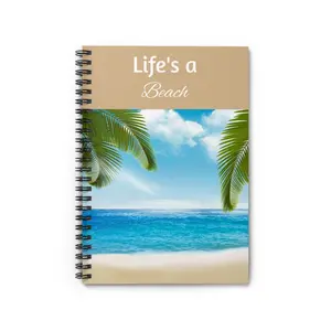 Beach Themed Spiral Notebook - Ruled Line, Journal, Diary, Notepad, School Supplies, Stationery