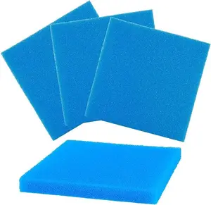Filter Foam Sponges,Filter Media Pad,Filter Sponge, Cut-to-Size Foam(4 Pack) for Aquarium Fish Tank 9.8"x9.8"x1" (25ppi, Blue)