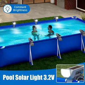Solar LED Poolside Light for Pool 1 Pack, Pool Lighting Solar Outdoor Swimming Inground Pool Light Night Lighting Pool Accessories for Framed Above Ground Pools Outdoor Fence (White Color)