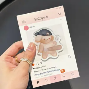 SKZ Baseball Puppy Phone Grip, Watercolor Dog Baseball Player Phone Holder, Cute Cartoon Puppy Sports Phone Stand, Aesthetic Animal Phone Accessory