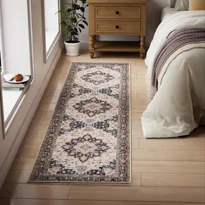 BESTSWEETIE Hallway Runner Rugs for Living Room, Kitchen Rugs Mat, Lightweight Mat, Washable Rug Moroccan Rugs Water Repellent Rug for Bedroom