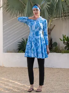 Women's Long Sleeve Swimwear Set, Conservative Middle East Style Bikini Suit, Summer Beach Vacation Wear, Full Coverage Bathing Suit, Modest Swimwear, Modest Bathing Suits